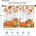 thumbnail image 6 of Fall Pumpkins Maple Leaves Kitchen Curtains, Autumn Leaf Harvest Wooden Barn Door Small Short Cafe Window Drapes Over Sink Dining Room Decor Tier Curtains Rod Pocket 2 Panels 36x28 Inches, 6 of 6