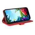 thumbnail image 4 of Étui pour LG K40S Portefeuille en Cuir Flip Folio Support Vue Couverture - Rouge, 4 of 5