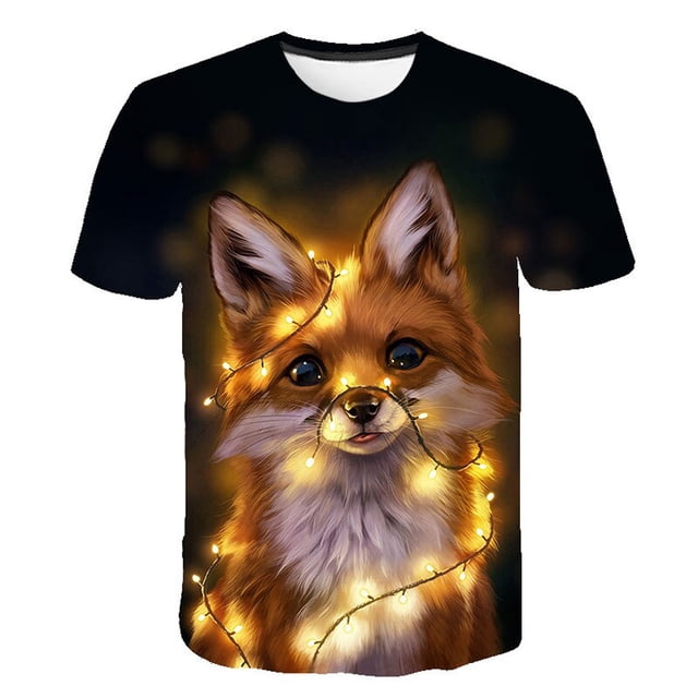 Summer New Creative Lion graphic t shirts Children Fashion Casual Trend Animal Pattern T-shirt harajuku 3D Printing streetwear T14T Gong Bohan LED