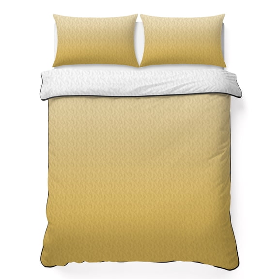 Full Quilt Set 78''x90'', Orange Yellow Ombre Lightweight Bedspread Coverlet Set with 2 Pillow Shams, Modern Abstract Art Gradient Breathable All Season Quilt Bedding for Bedroom/Guest Room
