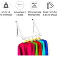 thumbnail image 4 of Over The Door Hanger Foldable Rack, Expandable Metal Hanger Hooks with 3 Sides for Hanging Clothes, White, 4 of 8