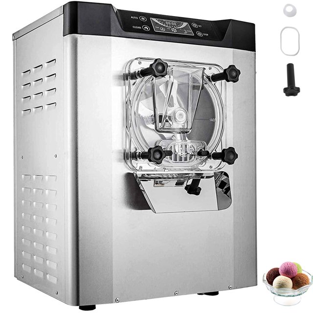 KFFKFF Commercial Ice Cream Machine 1400W 20/5.3 Gph Hard Serve Ice Cream Maker with LED Display Screen Auto Shut-Off Timer One Flavors Perfect for Restaurants Snack bar Supermarkets