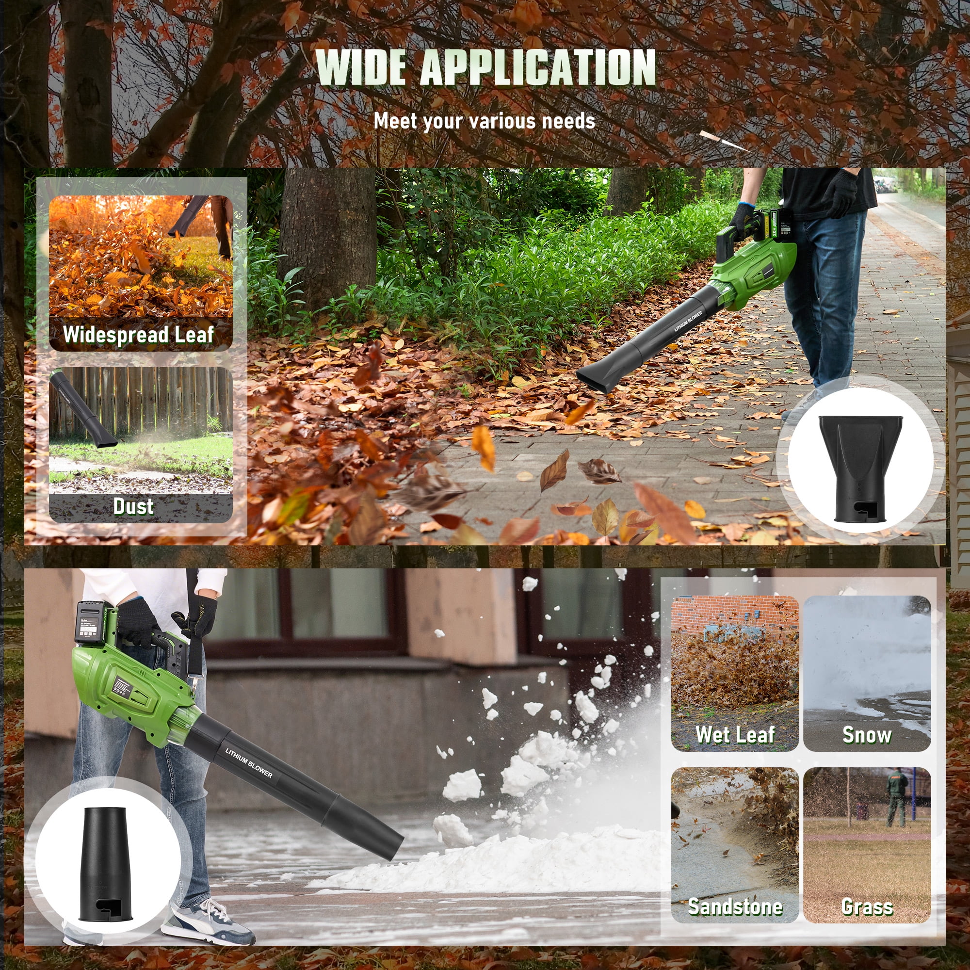 GASKY 40V Leaf Blower with 2 X 4.0Ah Batteries & Charger, 620CFM/ 150MPH Brushless Electric Cordless Leaf Blower for Garden/Dust/Snow/Yard Clean, Lightweight