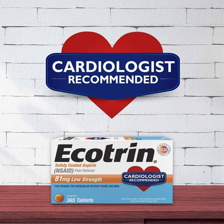 Ecotrin Low Strength Safety Coated Aspirin, NSAID, 81mg, 45 Tablets