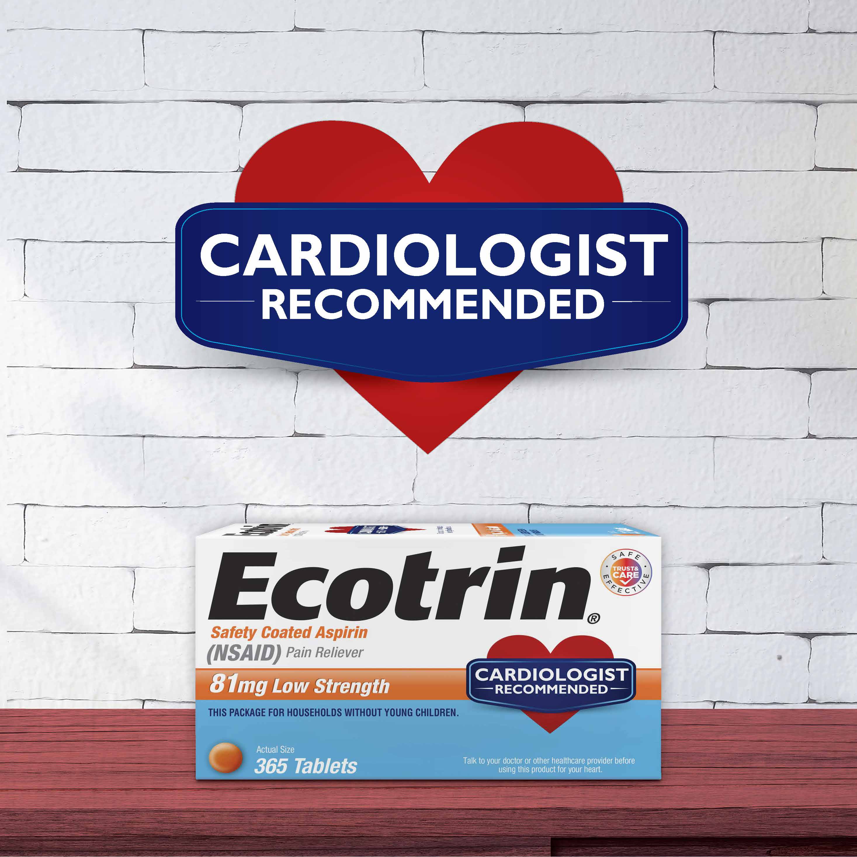 Ecotrin Low Strength Safety Coated Aspirin, NSAID, 81mg, 45 Tablets - image 3 of 4