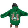 thumbnail image 1 of WEAIXIMIUNG Ensembles de Chandails en Molleton Raccourcis pour Femmes Sweat à Capuche Imprimé Lettres Manches Longues avec Poches, 1 of 6