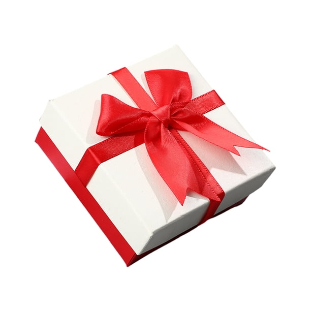 Caja de regalo cuadrada con lazo de cinta para dama de honor, boda, cumpleaños, regalo con tapa, embalaje portátil para joyas.
