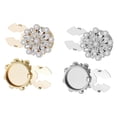 thumbnail image 1 of MTBLYS Shirt Button Covers Floral Single Set Alloy Rhinestone Studs Secure Clasp 1-Piece Business Attire Decorative Chest Accents, 1 of 7