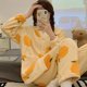 thumbnail image 1 of Pijamas de felpa de Coral para mujer, cárdigan con cuello en V, ropa de dormir, ropa de casa, regalos de Navidad, otoño, invierno, nuevo, 1 of 4