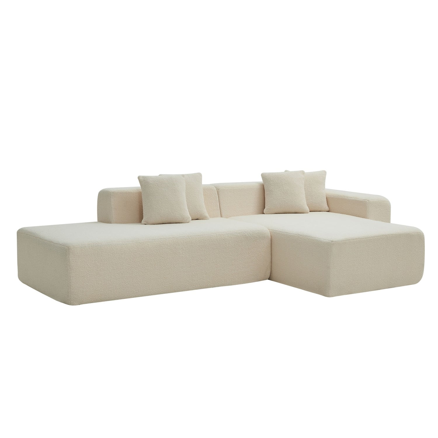 Gewnee Luxury Lambswool Modular L-Shape Sofa with Chaise - for Living Room