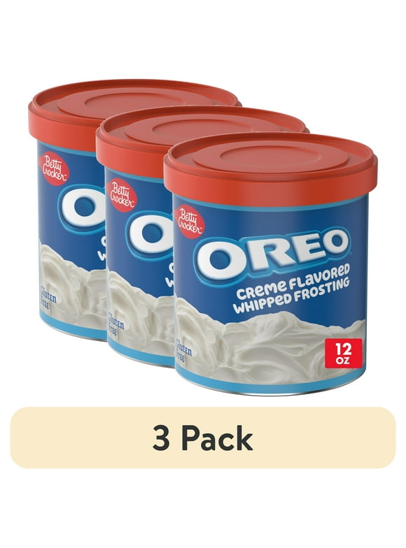 (3 pack) Betty Crocker OREO Creme Flavored Whipped Frosting, Gluten Free Frosting, 12 oz