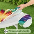 thumbnail image 5 of Colorful Tie Dye Mandala Pattern Round Fitted Tablecloth with Elastic Edge,Dining Table Cover Waterproof,Outdoor Round Tablecloth for Camping,Dining,Indoor and Outdoor, 5 of 7