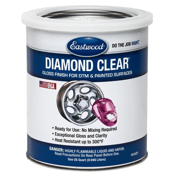 Eastwood Diamond Clear Gloss DTM Direct to Metal and Painted Surfaces Paint Quart