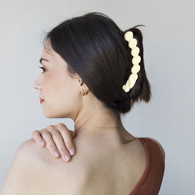 Elegante horquilla para el pelo con forma de plátano para mujer, para cola de caballo, con clip vertical para la parte trasera de la cabeza, para tocado