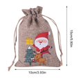 thumbnail image 3 of Wosthever Bolsa de regalo de Navidad de 10 piezas, bolsa de lino para bodas, cumpleaños, galletas, dulces, aperitivos, bolsa para el hogar, Kits de decoración para fiestas tipo 4, 3 of 6