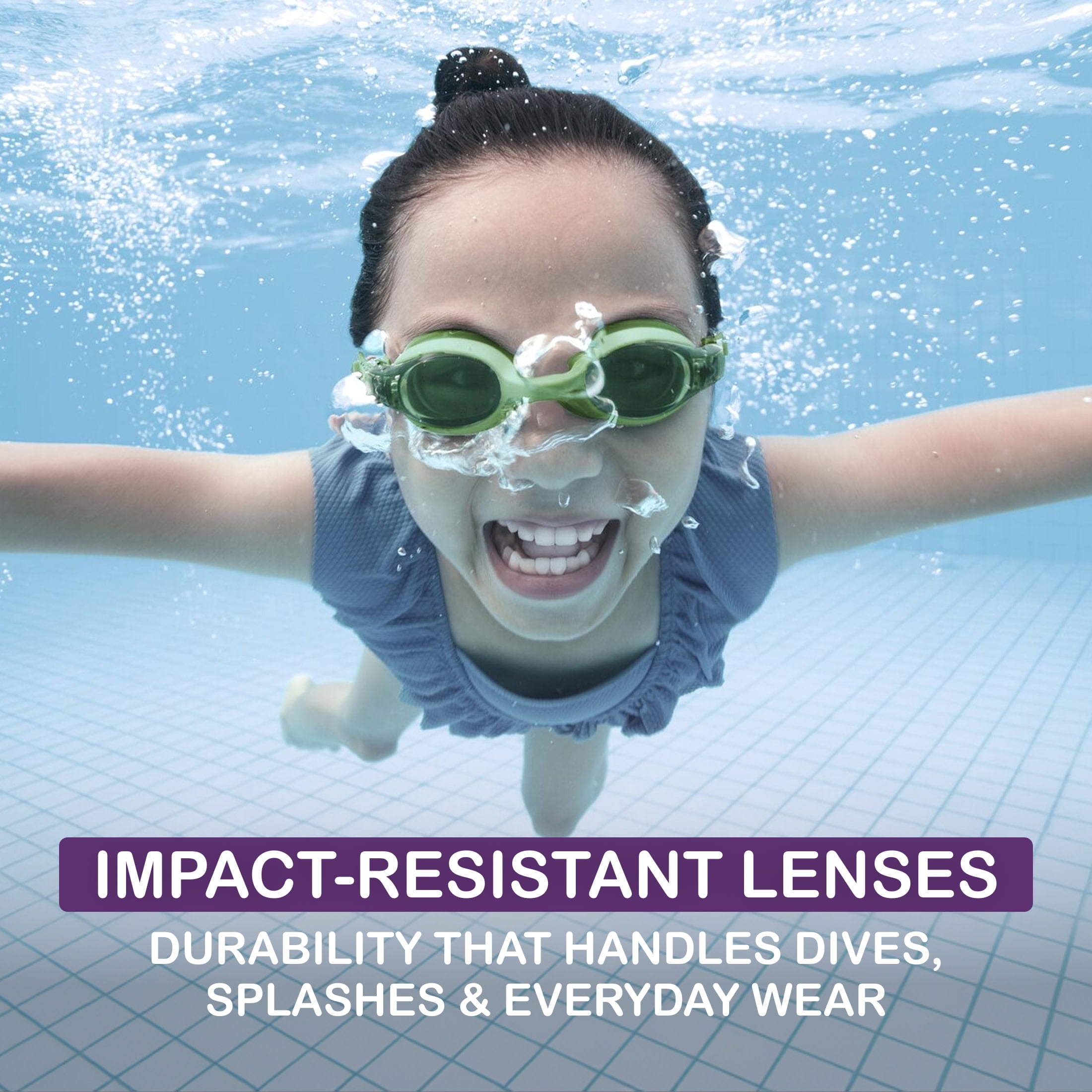 Puddle Jumper Child Swim Goggles, Non-Latex and Non-PVC, Kids Ages 3+, 3-Pack
