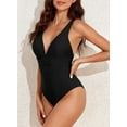 thumbnail image 5 of SHEWIN Swimsuit Women One Piece Tummy Control Deep V Neck Bathing Suits for Women Swimwear Black S-XXL, 5 of 11