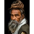 thumbnail image 2 of J.V, Rakesh 12x14 Black Ornate Wood Framed with Double Matting Museum Art Print Titled - Portrait of a Sadhu..., 2 of 4