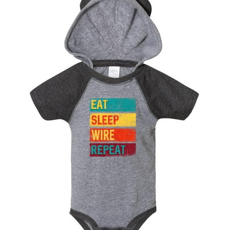 

Inktastic Lineman Funny Eat Sleep Wire Repeat Gift Baby Boy Bodysuit