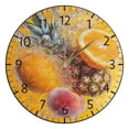 thumbnail image 5 of YAZAOO Decorative Wall Clock Size：25cm Pineapple Orange with Water Splash Design Pattern Clock, 5 of 10