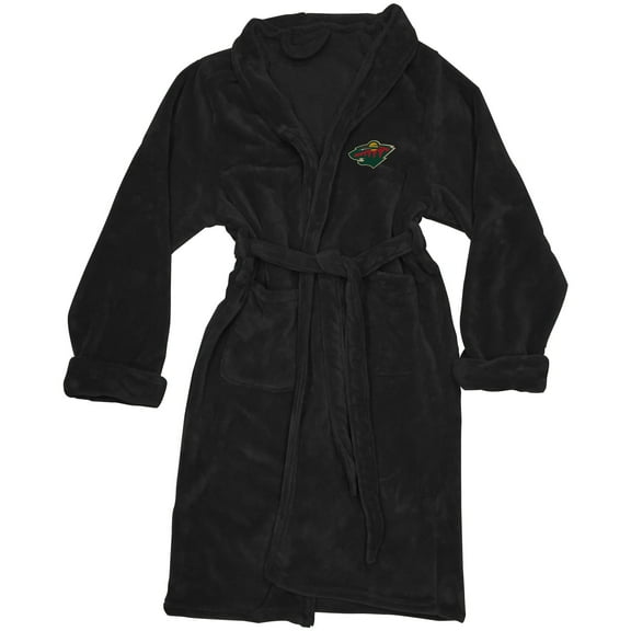 Men's The Northwest Company Black Minnesota Wild Silk Touch Bath Robe