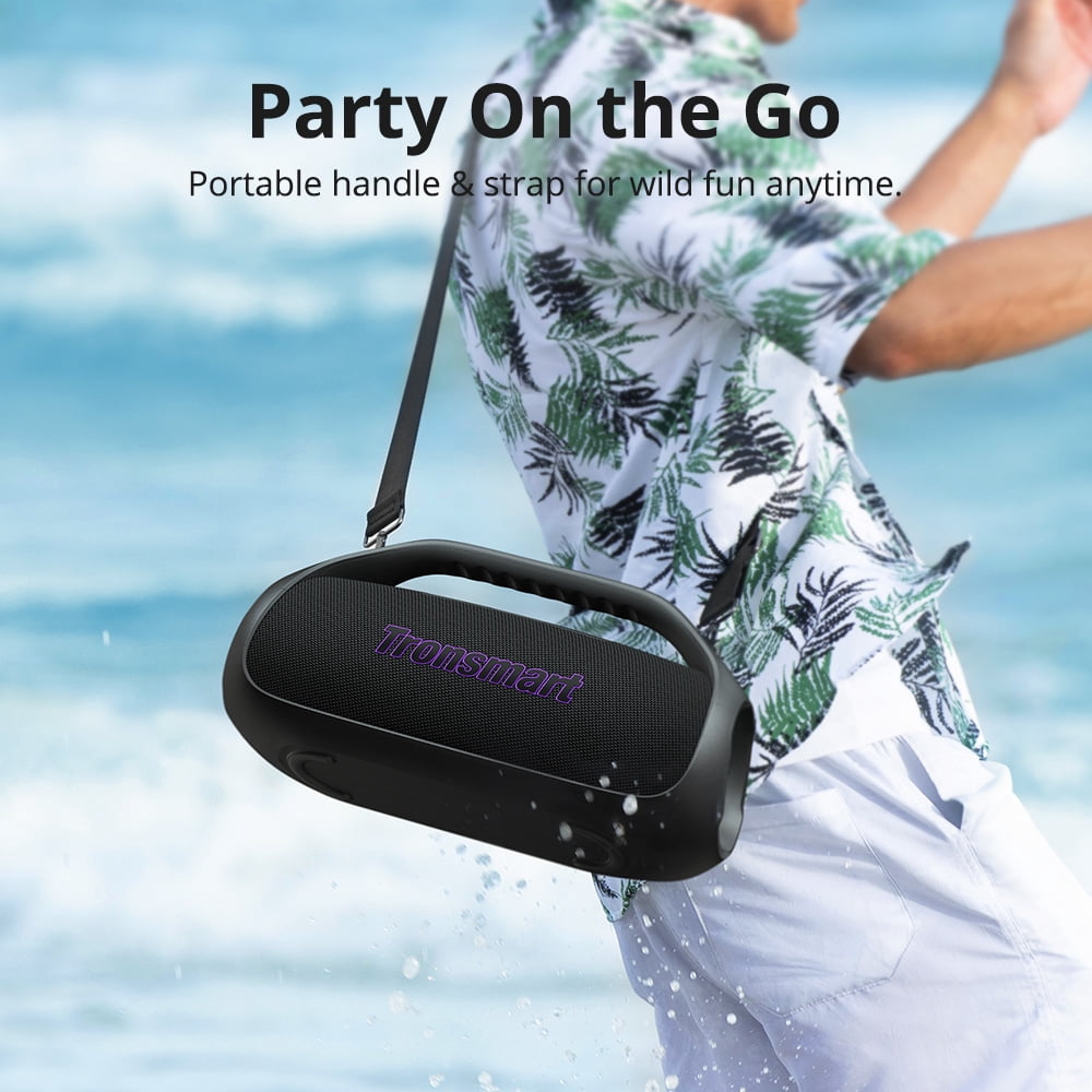 Tronsmart Bang 2 Portable Bluetooth Speaker, 90W Deep Bass, Custom EQ & Light, IPX6 Waterproof, 26H Playtime for Outdoor, Beach - Blue