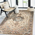 thumbnail image 3 of 5' x 7' Ivory Medallion Power Loom Area Rug, 3 of 9