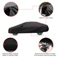 thumbnail image 3 of Unique Bargains 190T Polyester Car Cover Waterproof with Driver Door Zipper Mirror Pocket and Reflective Strips  Black 14.76x5.74x4.92ft, 3 of 7
