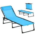 thumbnail image 3 of Outsunny Chaise Lounge Pool Chair, Folding, Reclining, Blue, 3 of 10