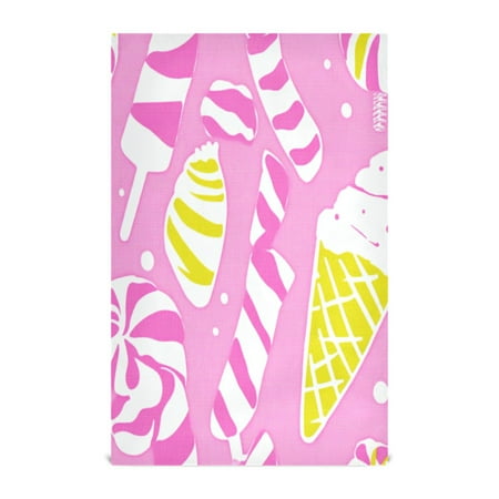 

Illustrated Candies and Ice Cream Kitchen Towels Set of 4 Tea Towels for Kitchen Decorative Waffle Dishcloths 28x18in