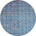 thumbnail image 1 of Ahgly Company Indoor Round Abstract SkyBlue Abstract Area Rugs, 5' Round, 1 of 6