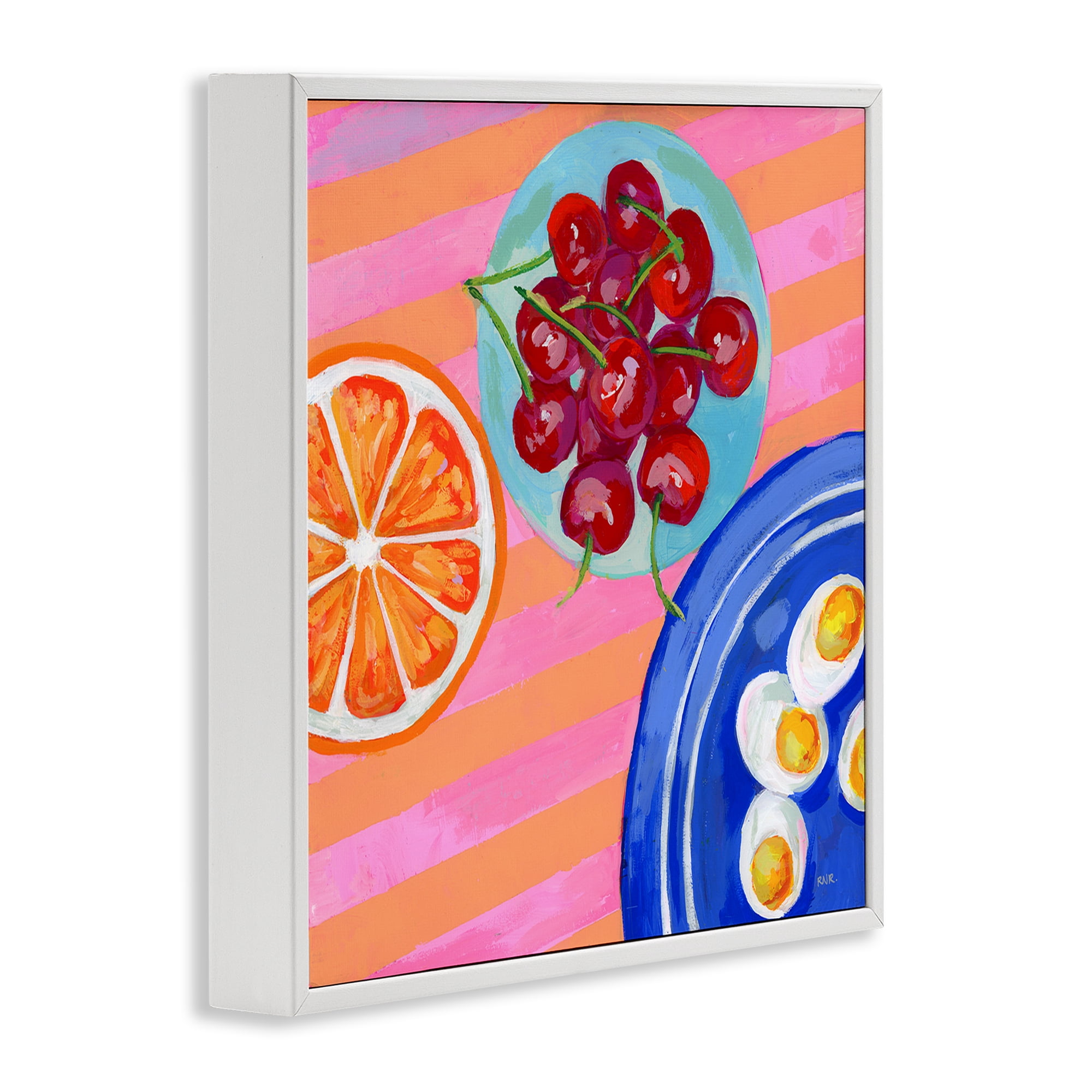 Stupell Industries Summer Snacks Picnic Blanket White Framed Giclee Art, design by Rachael Reese