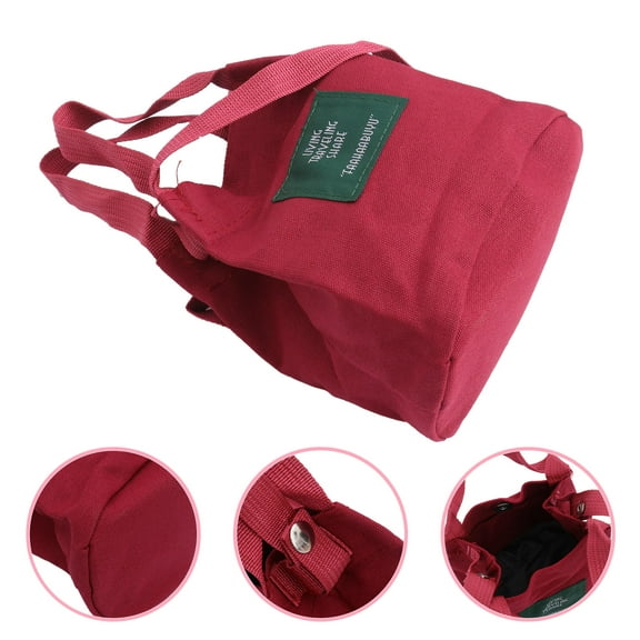 COSMOBETTY Bucket Canvas Bag Red 1Pack 7.1X7.1X4.7In