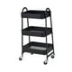 thumbnail image 4 of Carrito con ruedas de 3 niveles, carrito de almacenamiento de metal, carrito organizador multifunción para oficina, baño y cocina Negro, 4 of 8