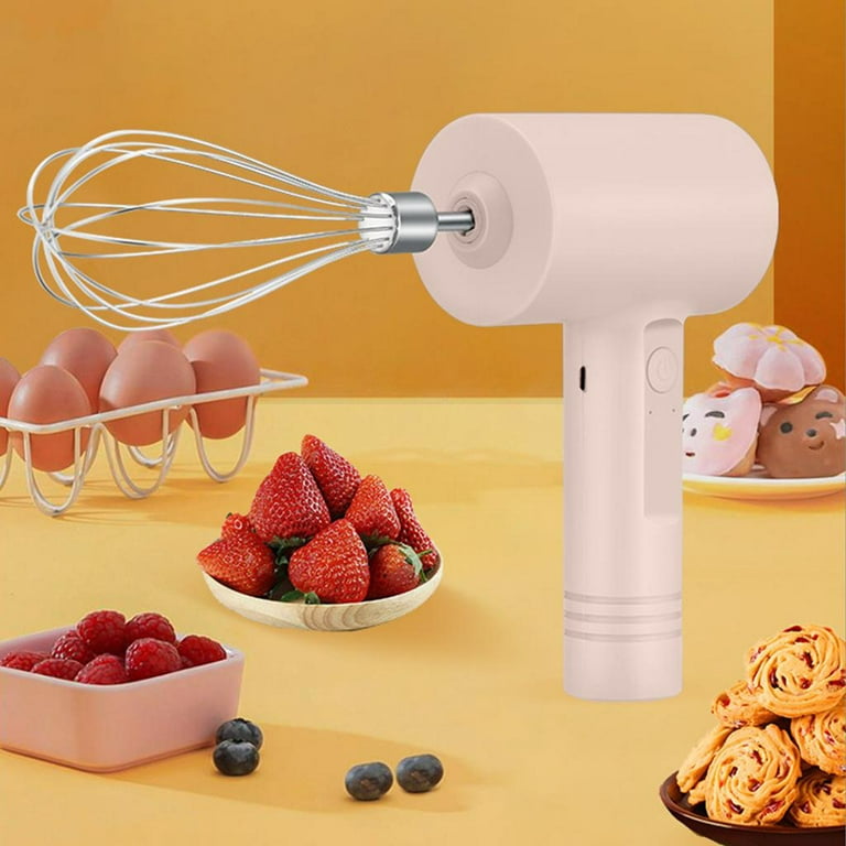 Wireless 3 Speed Mini Mixer Electric Food Blender Handheld Mixer Egg Beater Automatic Cream Food Cake Baking Dough Mixer, Size: 2 Set, Pink
