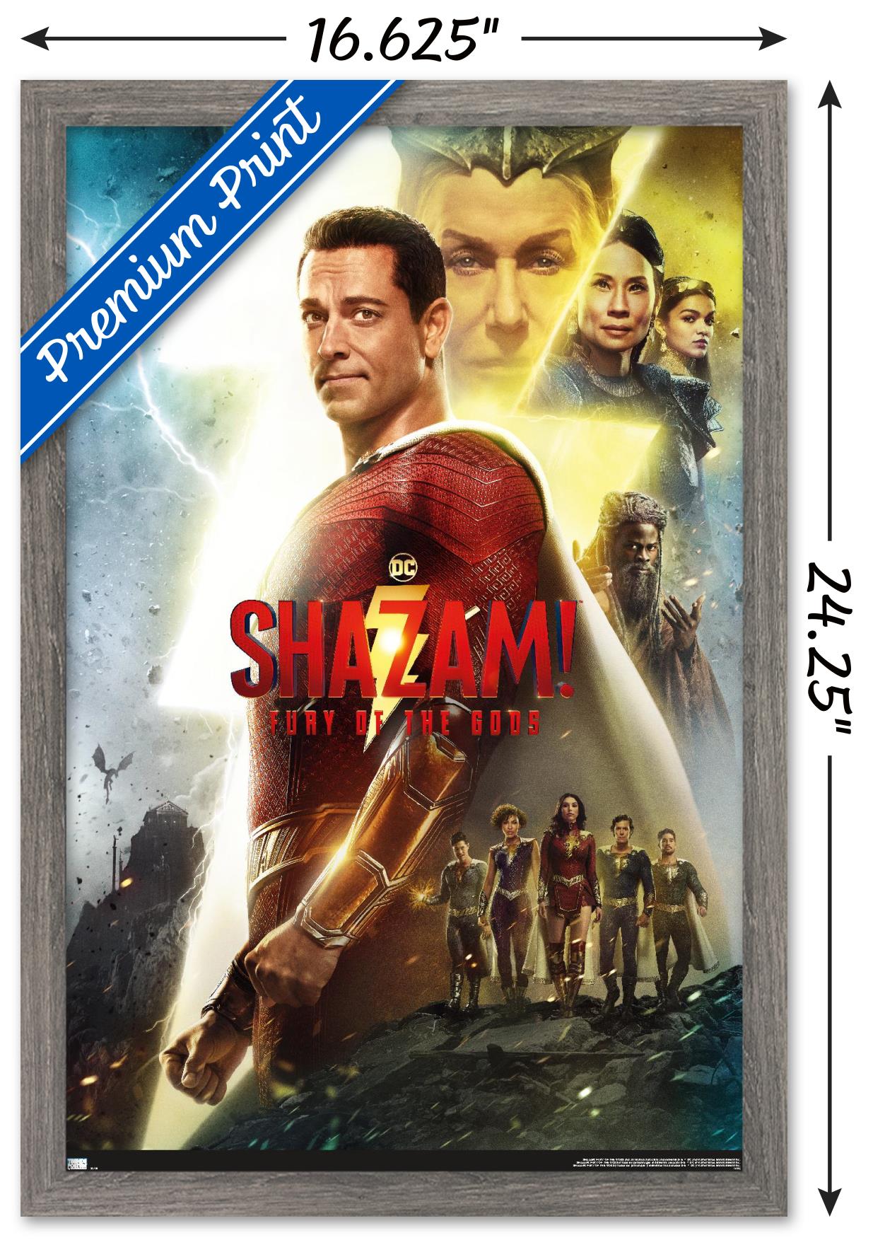 DC Comics Movie Shazam! Fury of the Gods - One Sheet Wall Poster, 14.725" x 22.375" Framed