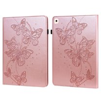 Allytech iPad 10th Gen Case, iPad 10.9" 2022 Case, PU Leather Butterfly Embossed Shockproof Auto Sleep Wake Pencil Holder Kickstand Elastic Band Protective Case Cover for Apple iPad 10th Gen 10.9"