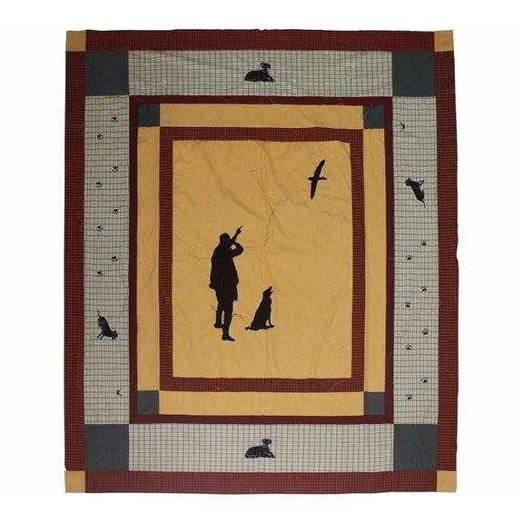 Patch Magic Lab Trail Lightweight Reversible Cotton Queen Quilt with Pillow Shams,Adult, Teen