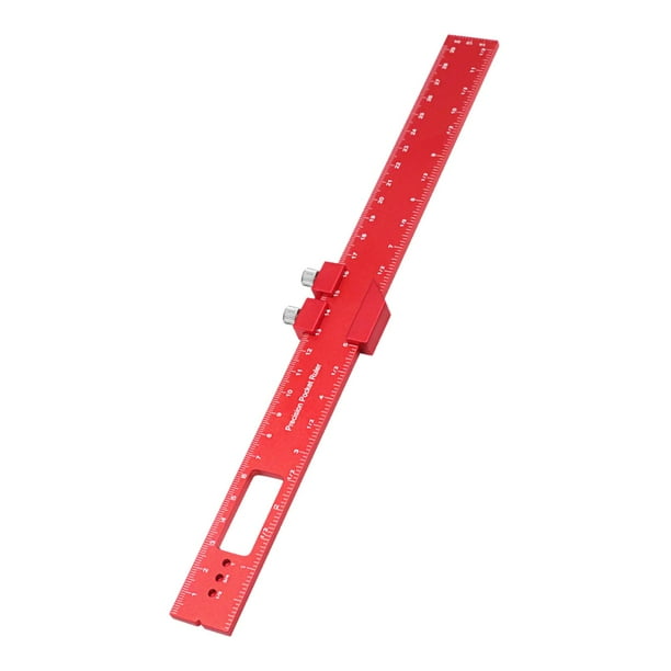 Regla de bolsillo de aluminio para carpintería, regla de medición y marcado en pulgadas y métricas 30 centimetros