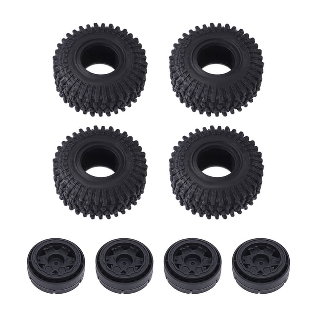 Pneus de Voiture RC, Pneu de Roue RC Texture Inégale Anti-Âge Léger Installation Simple pour Axial SCX24 1/24 Crawler Car