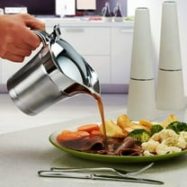 MLMLH 304 Stainless Steel Double Layer Insulation Flavor Sauce Pot Gravy Boat Serving Jug Kitchen Utensils 450ml