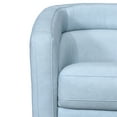thumbnail image 4 of Desi Sky Blue Leather Swivel Accent Chair, 4 of 9