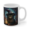 thumbnail image 4 of Cat Coffee Mug 11oz, Spooky Time Cat Lover Mug, Halloween Witch Cat Tea Cup, 4 of 8