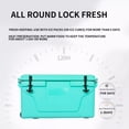 thumbnail image 6 of 65 Quart Hard Large Cooler Insulation Portable Ice Chest Box with Wheels and Handle,High Performance Popular Cooler Box for Beach Drink Beverage Camping Picnic Fishing Boat Barbecue, Blue, 6 of 9