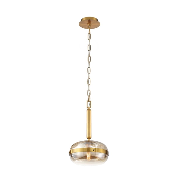 Eurofase Lighting-37196-011-Nottingham - 1 Light Small Pendant Ancient Brass Finish with Champagne