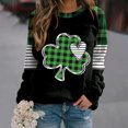 thumbnail image 2 of FAVIPT St Patricks Day Sweatshirts for Women Irish Shirt Green Sequin Graphic Print Crewneck Long Sleeve Shamrock Shirts Sweater Top 2025 Black,L, 2 of 3