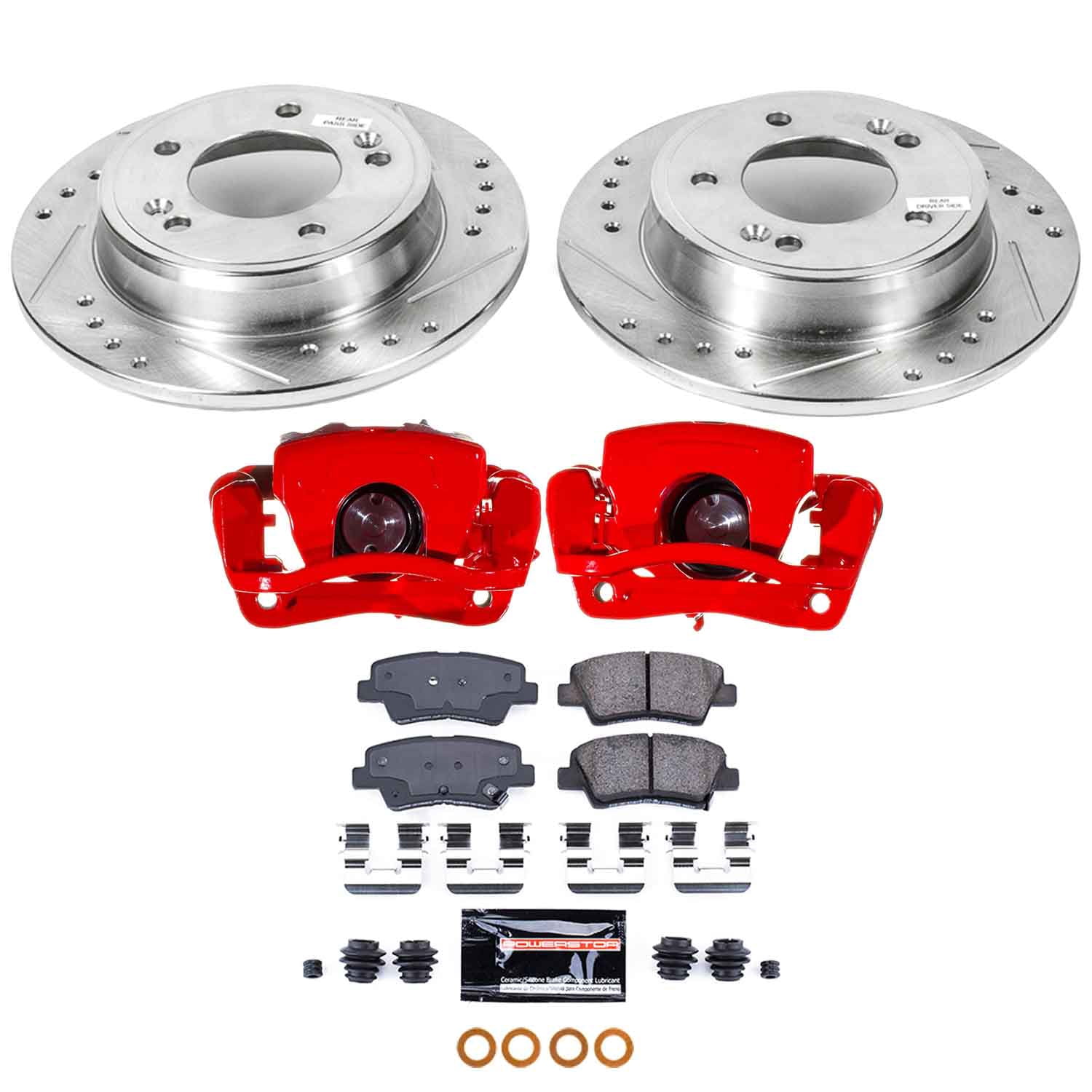 PowerStop Rear Z23 Evolution Brake Kit with Calipers for Kia Soul 2014-16, KC6502A