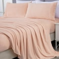 thumbnail image 3 of Chezmoi Collection Extra Soft Fleece Sheet Set Queen, 4-Piece Microplush Non-Pilling Velvety Bed Sheet, Deep Pocket - Lightweight All Season Warmth, Queen, Blush Pink, 3 of 9