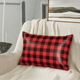 thumbnail image 6 of KLL Buffalo Plaid Red Black Pattern Silk Pillowcase for Hair and Skin Standard Size 20"X 30" Soft Breathable Pillow Covers for Sleeping, 6 of 7