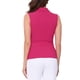 thumbnail image 3 of INSPIRAR CHIC Blusa Asimétrica Sin Mangas con Solapa en V para Mujeres XL Rosa Fucsia, 3 of 6
